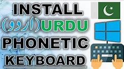 How to Install Urdu phonetic keyboard windows 10