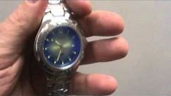 Mens rare Vintage Deal Fossil Blue Watch AM3520 c Video