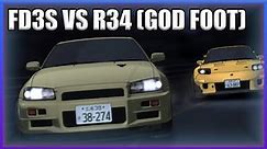 INITIAL D - FD3S VS R34 (God Foot) [HIGH QUALITY]