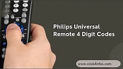 Philips Universal Remote 4 Digit Codes