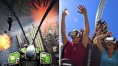 A roller coaster ride with a virtual reality view