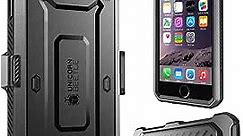 SUPCASE [Unicorn Beetle Pro] Case Designed for iPhone 6S, with Built-In Screen Protector Rugged Holster Cover for Apple IPhone 6 Case / 6S 4.7 Inch display (Black/Black)