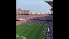 Camp Nou Stadium in Barcelona, Spain Full of People During The Last Match Before Reconstruction