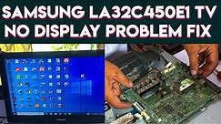 Samsung LA32C450E1 TV No Display Problem fix repair Display Card & Full Service Samsung Plasma TV