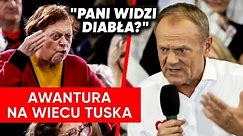 Tusk: Pani jest ofiarą Kaczyńskiego. Wrzawa w Koninie