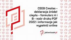 CEEB Cmolas - deklaracja źródeł ciepła - formularz A i B - wzór druku PDF 2024 i informacje jak wypełnić online