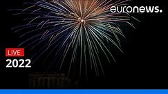 Happy New Year Greece! The Acropolis in Athens forms the backdrop for fireworks in the Greek capital