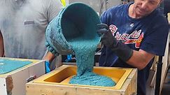 Pouring color-dyed concrete sinks