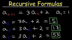 Recursive Formulas For Sequences