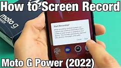Moto G Power (2022): How to Use Screen Record + Tips (using Mic, Media Sounds, View Finger, etc)