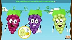 Grapes Fruit Rhyme for Children, Grapes Cartoon Fruits Song for Kids