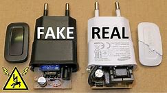 Dangerous USB phone chargers 11 (fake vs. real)