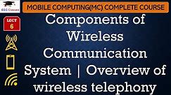 L6: Components of Wireless Communication System | Overview of wireless telephony | MC Lectures