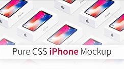 Pure CSS iPhone X Mockup | CSS isometric Design With Hover Effects