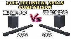 JBL Bar 800 vs. JBL Bar 1000 Dolby Atmos Soundbar | Full Specs Comparison!🔥💥