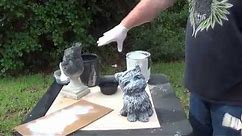 How to properly paint concrete statuary Part 1. How to base coat and dry brush