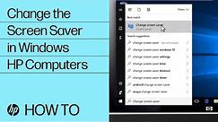 Change the Screen Saver in Windows | HP Computers | HP Support