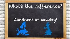 What’s the difference - continent or country. Powered by @GeographyHawks