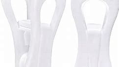 White Hanger Clips 50 Pack, Multi-Purpose Plastic Hangers Clips Perfect for Plastic Clothes Hangers, Finger Clips for Skirt Pants Hangers