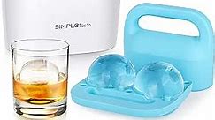 SIMPLETASTE Crystal Clear Ice Ball Maker Mold - 2.36 Inch Clear Sphere, Plus 2 Ice Ball Storage Bags, BPA-free Silicone Large Sphere Ice Mold, Ice Cube Tray for Whiskey, Cocktail and Drinks…