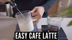 Cafe Latte Recipe - How to make cafe latte at home without machine |instant coffee+frother カフェラテの作り方