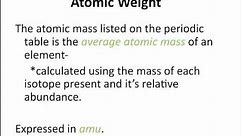 Atomic Weight and Average Atomic Mass - Chemistry Tutorial