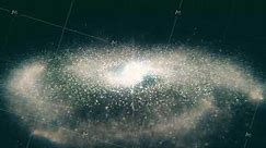 Galaxy in Deep Space. Spiral galaxy, animation of Milky Way. Flying through star fields and nebulas