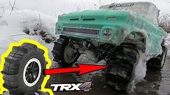 Paddle Tires on Traxxas TRX-4 in SNOW + 100,000rpm motor