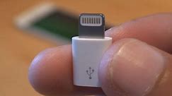Official Apple iPhone 5 Lightning to Micro USB Adapter Unboxing / Setup / Test