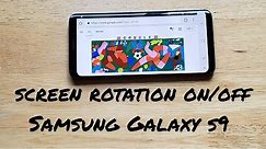 How to turn screen rotation on / off Galaxy S9