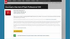 Installing the Adobe Flash CS5 Trial Download