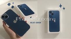 unboxing iPhone 13 Blue 128gb  aesthetic, chill 📱🐳