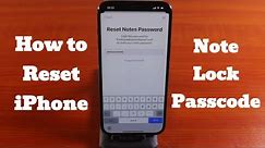How to Reset iPhone Note Lock Password