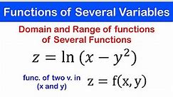 🟡01 - Functions of Several Variables (Domain and Range of a function)
