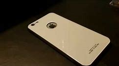 iPhone 6s Plus Tempered Glass Back Cover Case TPU Bumper White