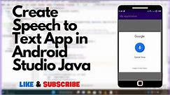 How to create a Speech to Text app in Android Studio | Java | Mobile App Development