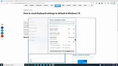 How to reset Keyboard settings to default in Windows 11/10
