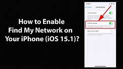 How to Enable Find My Network on Your iPhone (iOS 15.1)?