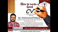 How to write a good CV(Curriculum Vitae)? | Difference between a CV and a Resume | Good CV vs Bad CV