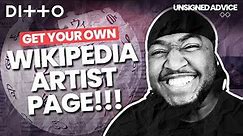Get a Wiki Page for YOUR Music! | How to Create a Wikipedia Page for an Artist or Band | Ditto Music