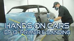 How To Spray Urethane Primer Surfacer & Sand Panels Straight on Hands-On Cars 13 - Eastwood