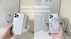 an aesthetic iphone 12 pro max unboxing and setup | white, 512 gb