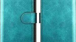 SUANPOT for iPhone 7/8/SE2/SE 3rd 2022 4.7" RFID Blocking Wallet case Credit Card Holder,Flip Book PU Leather Phone case Cover Cellphone Women Men for Apple iPhone SE3 case Wallet Blue Green