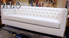 DIY- HOW TO UPHOLSTER A MODERN TUFTED STYLE SOFA FURNITURE | DIY - ALO Upholstery