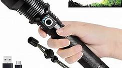 Lylting Rechargeable LED Flashlights High Lumens, 900000 Lumens Super Bright Flashlight with 5 Modes & Waterproof, Powerful Handheld Flashlight for Camping Emergencies