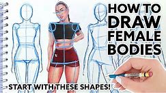 How to Draw FEMALE BODIES Step by Step - Drawing Female Figure for Beginners | Natalia Madej