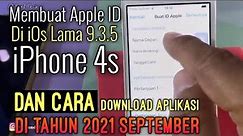 Membuat Apple ID di ios 9.3.5 iPhone Lama | Cara Download Aplikasi di iPhone 4S