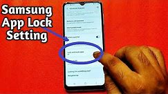 Samsung F22 / A22 App Lock Setting| Use Secure Folder Lock