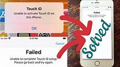 Unable to complete touch ID setup. Please go back and try again.