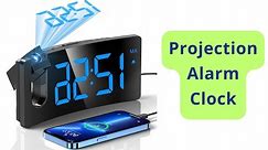 Projection Alarm Clock, Digital Clock with 180° Rotatable Projector, 3-Level Brightness Dimmer